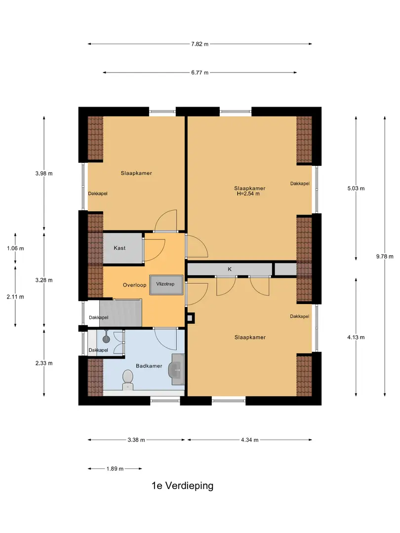 Plattegrond eerste verdieping